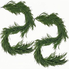 2Pcs 6Ft Artificial Norfolk Pine Garlands Artificial Christmas Garlands Greenery