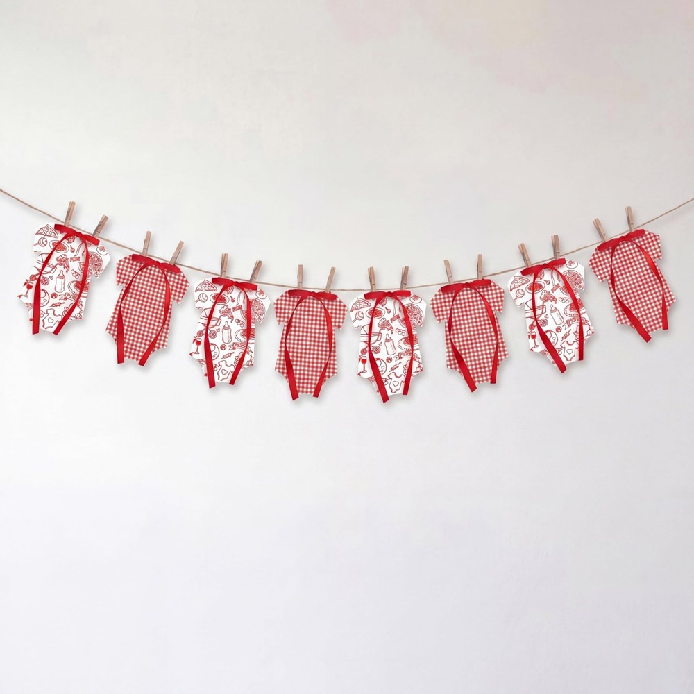 2 Sets Special Delivery Baby Shower Banner Decorations Red Gingham Pizza Baby…