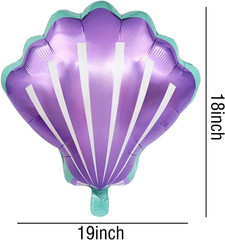 Sea Shells Balloons Multi-Color Sea Shells Foil Mylar Balloon for Birthday Ocean