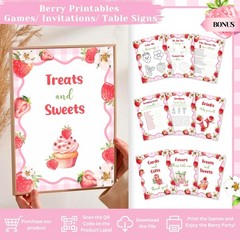 Berry First Birthday Decorations Set – Strawberry 1st Birthday Decorations Gi…