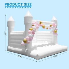 White/ Pink/Black PVC Inflatable Bounce House with Blower For Wedding Birthday
