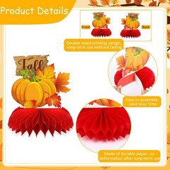 DTOFOOT 10Pcs Fall Table Decorations, Thanksgiving Honeycomb Centerpieces | A…