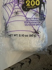 1 Bg Super Stretch Spider Web Halloween Scary Party Prop 16 Ft Long Up to 200 Sq