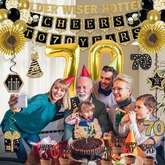 70th Birthday Decorations for Men Women, 36 Pcs Back in 1956 Birthday Party D…
