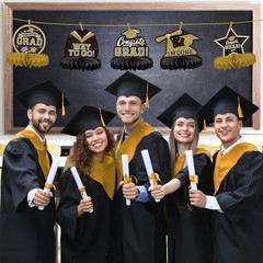 9PCS Graduation Party Decorations Class of 2025 Congrats Grad Table Black