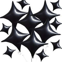 30Pcs 18 Inch Large Black Gold Star Shape Foil Balloons Big Stars Helium Mylar B