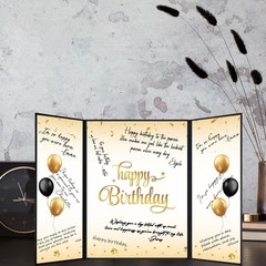 Black and Gold Birthday Decorations for Men or Women, Happy Birthday Guest Si…