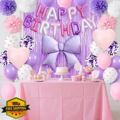 Adorely Pink Purple Birthday Decor