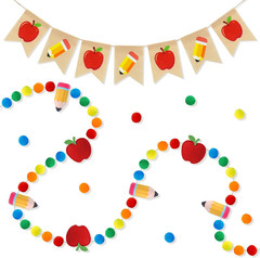Back to School Decorations – NO DIY -Burlap Apple Pencil Banner & 3D Pencil Appl
