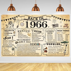 60Th Birthday Decorations for Men or Women, Vintage 1966 Birthday Banner Party S
