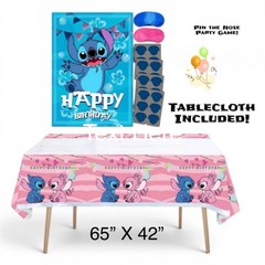 Lilo & Stitch Angel Tablecloth Party Supplies Lot Pin The Nose Game Stickers