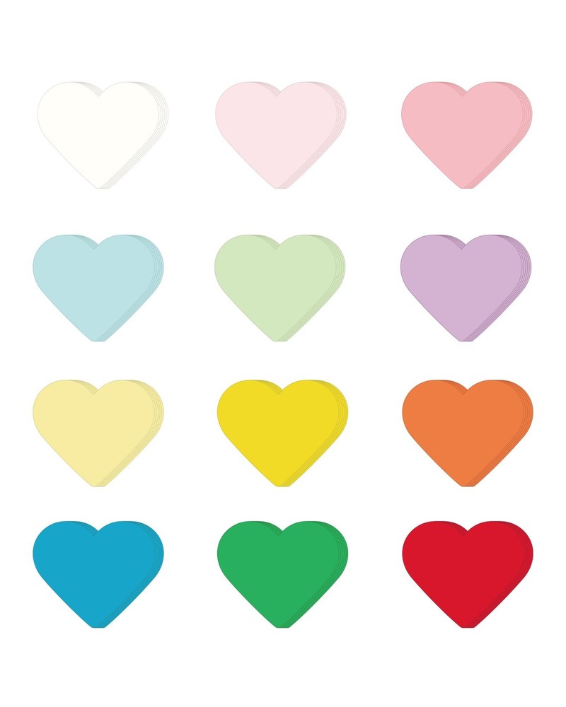 360 PCS Large Heart Paper Cutouts Assorted 12 Colors Bulletin Board Decor
