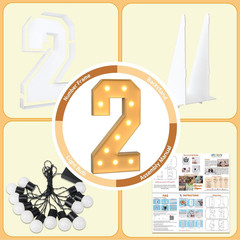 4FT Marquee Numbers, Light up Numbers 2 for 21St Birthday Decorations, Marquee L