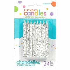 Amscan Large 3.25″ White Spiral Candle Sets (24ct) Party Supplies, 3 1/4″
