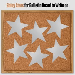 10 PCS Silver Paper Stars, 11 Inches, Double Printed Foil Star Cutouts, Party