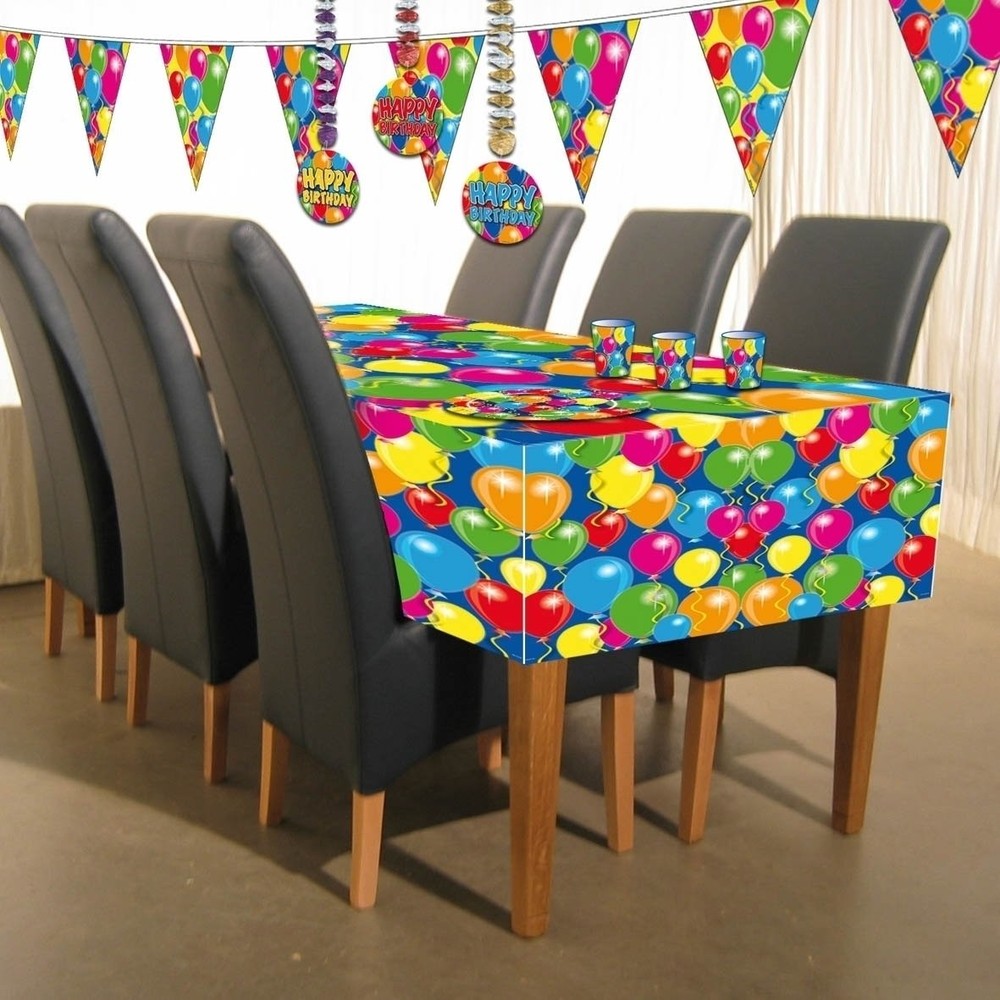 Folat 04593 Table Cloth Balloons-130×180 cm, Multi-Colored