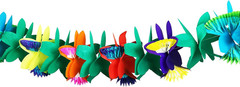 3 Pack Tropical Paper Flower Garland Luau Party Decorations, 30FT Tissue Flower