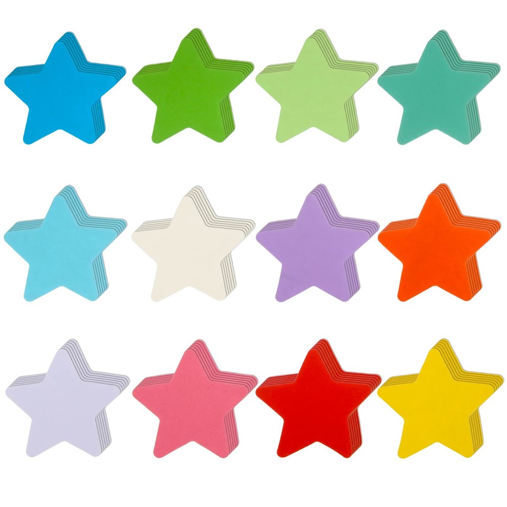 Assorted Color Paper Star CutOut Shapes Accent DieCut Kids Crafts 360 PCS