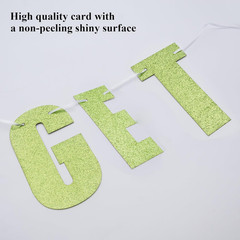 Pre-Strung Party Decorations Get Out of My Swamp Bunting Banner Green Glitter Bi