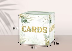 HEZNZXQ Gold Foil Greenery Card Box – 8 inches x 8 x 8 inches, gold