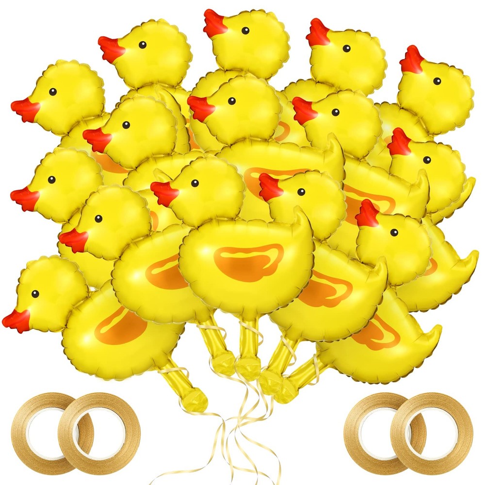 30 Pcs Duck Balloon for Party Decorations, Mini Duck Shape Foil Balloon with …