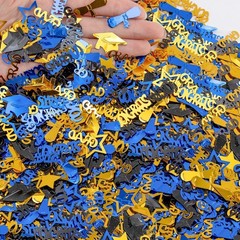 2500pcs Graduation Confetti Decorations, Black Gold Blue Congrats Grad Table …