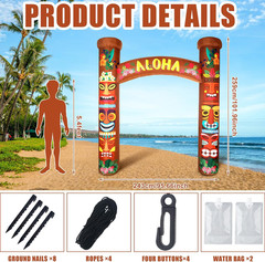 8.5 Ft Tiki Inflatables Hawaiian Luau Party Decorations Summer Tropical Inflatab