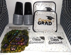 Graduation Party Supplies Set! Plates, Napkins, Cups, Banner, FAST SHIPPING!!