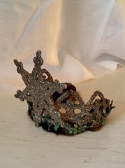 Crown; fur lined, winter, forest, glitter, snowflake, one-of-a-kind, small