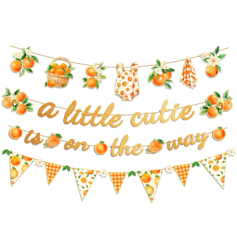 Baby Shower Decorations, 4PCS Glitter A Little Cutie Is On The Way Banners, O…