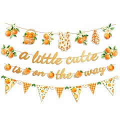 Baby Shower Decorations, 4PCS Glitter A Little Cutie Is On The Way Banners, O…