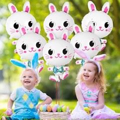 6 Pcs Bunny Balloons, 32 Inch Large Easter Bunny Balloons, Rabbit Shaped Foil…
