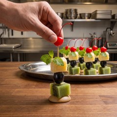 Restaurantware 1.5inch Bamboo Pedestal Skewers Perfect for Serving Appetizers…