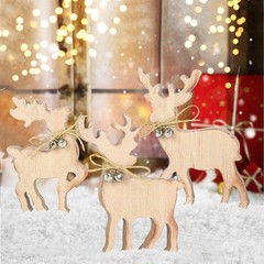 Cute Christmas Tiered Tray Decor Indoor, Wooden Reindeer Christmas Tabletop D…