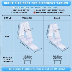 16PCS Clear Plastic Tablecloth Clips,Transparent Clear Tablecloth Clips, Plas…