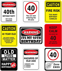 40Th Birthday Decorations – 9 PCS 40 Year Old Birthday Decorations Signs for Men