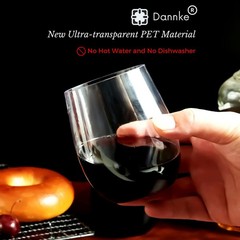 48 Stemless Plastic Wine Glasses – 12oz Clear Disposable Party Cups for Parti…