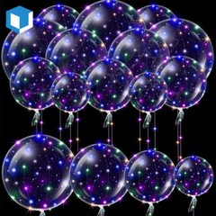 10PCS LED Light Up BOBO Balloons Transparent Bubble Balloon for Home Party Decor