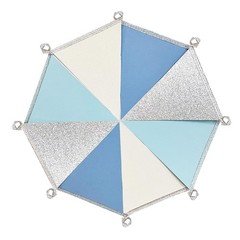 Dusty Blue Silver White Party Decorations Pennant Banner Flag Hanging Glitter…