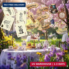 20PCS Wonderland Tea Party Decorations Wonderland Teapot Themed Paper Cutouts Te