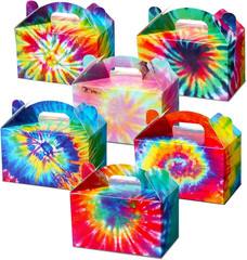24 Pcs Tie Dye Party Favor Boxes Tie Dye Party Supplies Colorful Rainbow Goodie