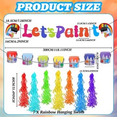 Art Party Decorations Kit Let’s Paint Splatter Party Supplies Include Rainbow…