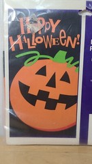 Vtg Party Express Plastic Door Cover Banner Pumpkin Happy Halloween 27″ x 54″