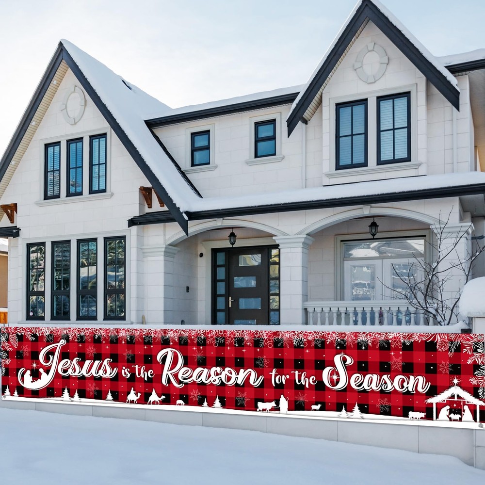 Christmas Banner Jesus Is The Reason for The Season Banner Religious Nativity…