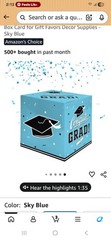 Graduation Party Decorations Box Card for Gift Favors Decor Supplies – Sky Blue