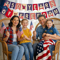 US 250th Anniversary Decorations – 250 Years of Freedom Banner Red White Blue Pa