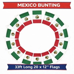 2 PACK 🇲🇽 Mexico Flag 150x90cm & 10M Bunting Bandera de México Entrega rápida