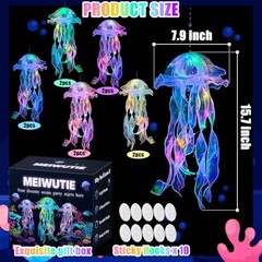 Jellyfish Decor – 10 Pcs Light Up Jellyfish Lanterns, Hanging Jelly Multicolor