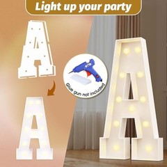 Marquee Letters Light Up Letter Marquee Lights Sign, 4 Feet Tall 4FT Letter A