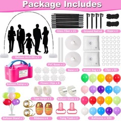 Balloon Pump, 260 Pcs Electric Balloon Pump Kit 110V 600W Dual Nozzles Portable